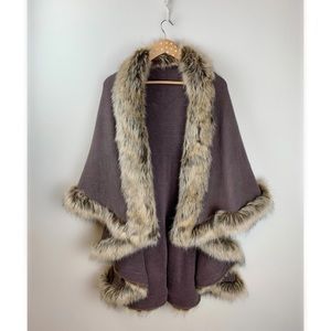 Faux Fur Poncho